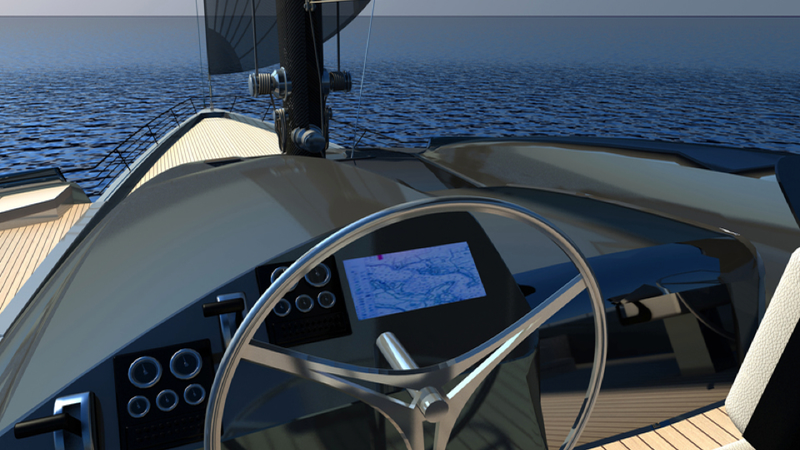 Illustration for article titled The World's Largest Sailing Trimaran Has A Garage For Your McLaren